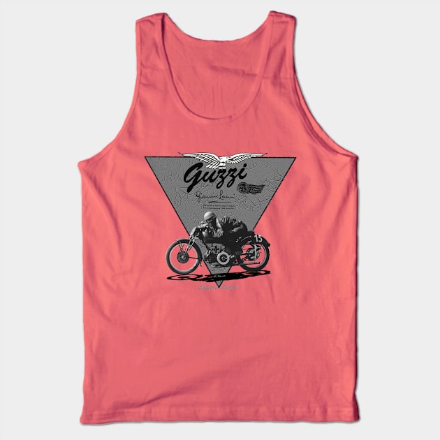 Guzzi Motorcycle legend Gianni Leoni Tank Top by MotorManiac